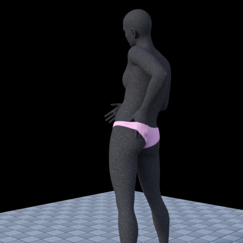 Picture shows a slipped 3D Briefs simulated with the XP Body object